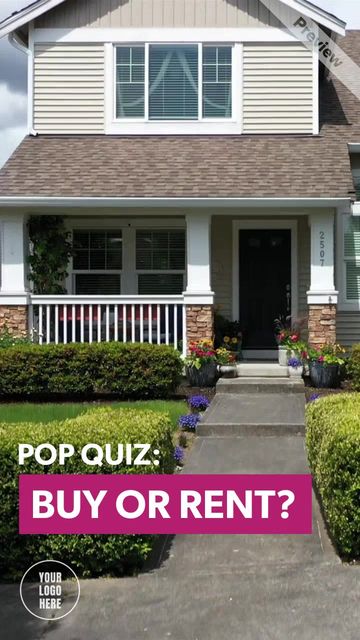 Pop Quiz - Buy Or Rent? | Real Estate Video Template